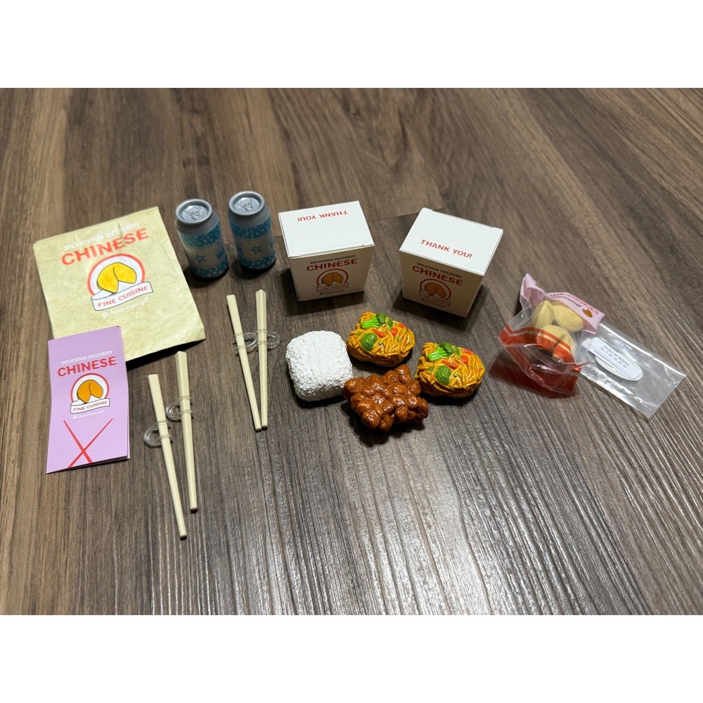 American Girl Doll 18" Chinese Takeout Set New Year Food Chopsticks Fortune Box